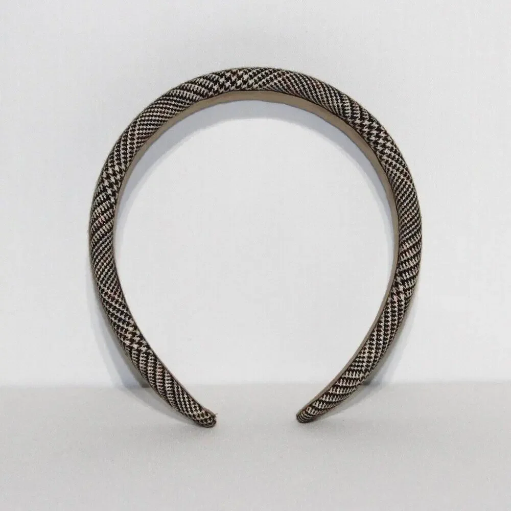 YARGICI Plaid Brown Headband Designer Headband